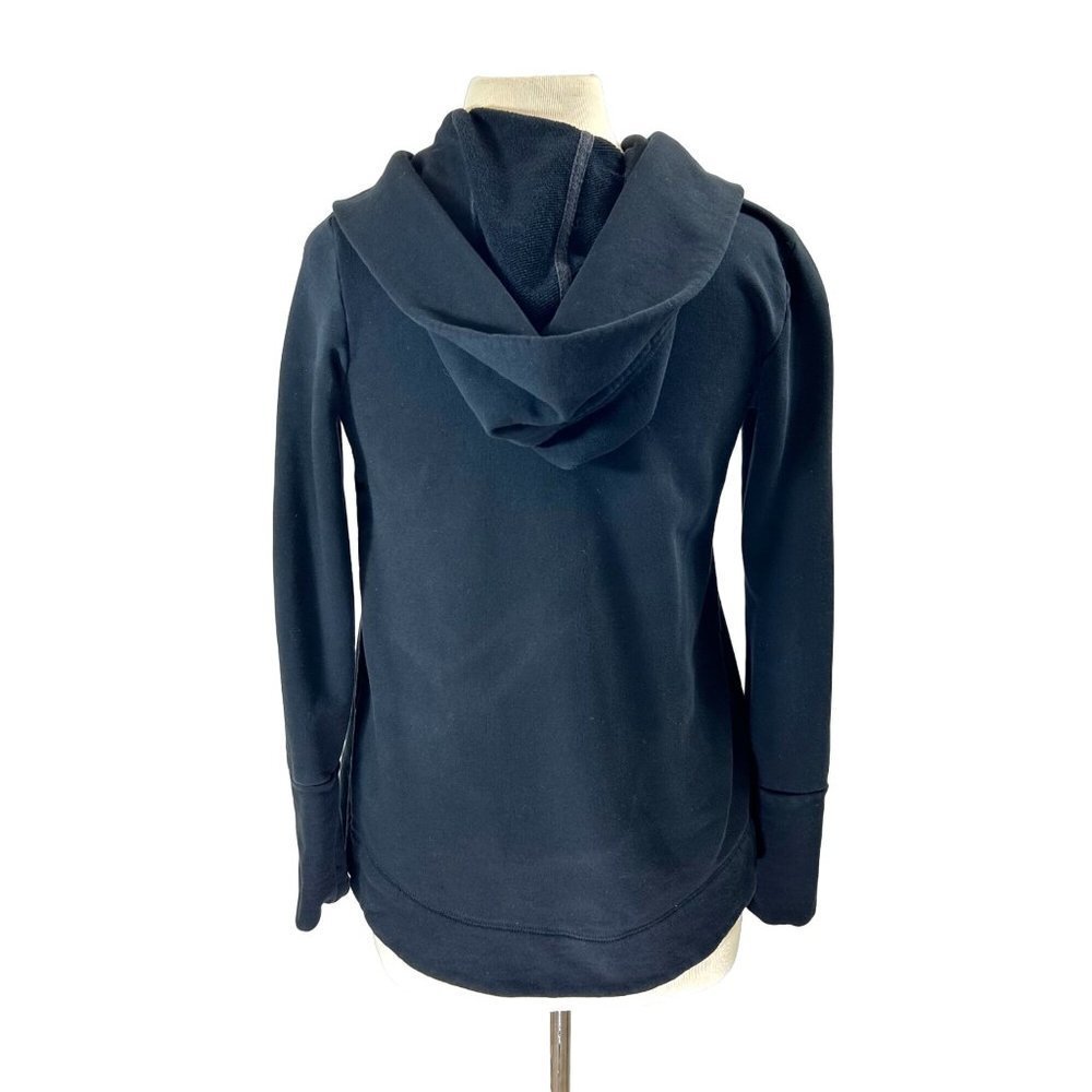 James Perse Jacket Women Small Black Open Front Hooded Pumice Avant- garden - Picture 4 of 8